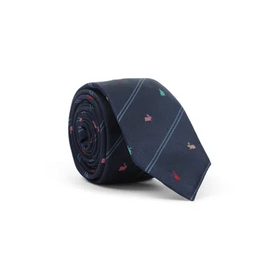 Paul Smith Men Tie Rabbit Stripe In Blue