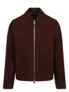 Paul Smith Zip-up Leather Jacket In Brown