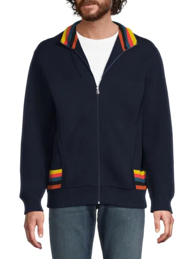 Paul Smith Men's Ribbed Wool Bomber Jacket In Black
