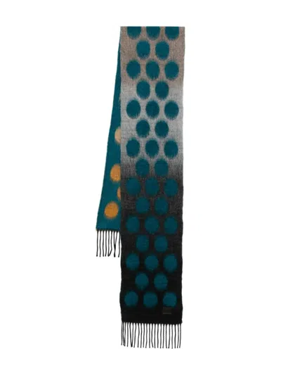 Paul Smith Men Scarf Anton Polka In Blue