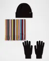 Paul Smith Hat Glove Scarf Set In Black