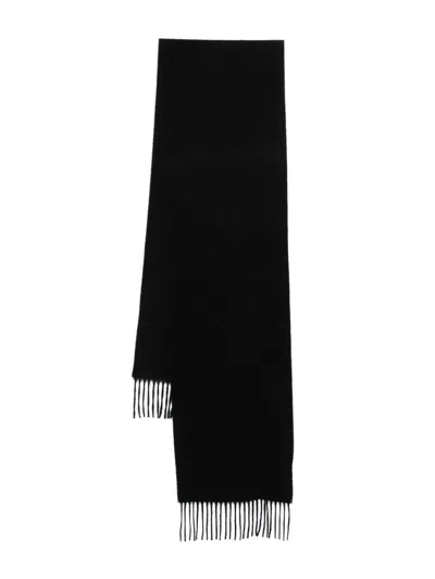 Paul Smith Logo-embroidered Cashmere Scarf In Black