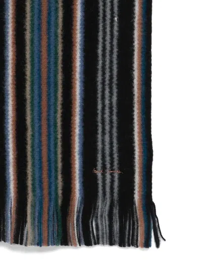 Paul Smith Men Scarf Db Side Strp In Blue