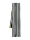Paul Smith Men Scarf Ivan Stripe Accessories In Gray
