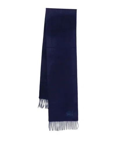 Paul Smith Men Scarf Plain Cashmere In Blue