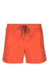 Paul Smith Logo Swim Shorts Featuring Back Pocket In Red