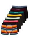 Paul Smith Set Of Seven Stretch Boxer Briefs In Organic Cotton In Multi