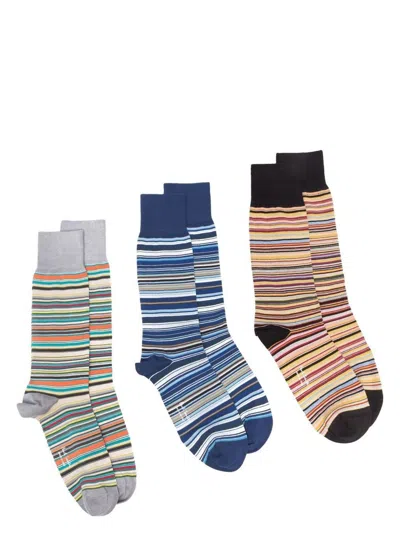 PAUL SMITH MEN'S SIGNATURE STRIPE 3PACK SOCKS | SIZE UNI | M1ASOCK