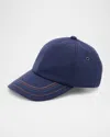 Paul Smith Topstitching-detail Baseball Cap In Blue