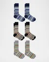 Paul Smith Men's Signature Stripe Stretch Cotton 6-pack Crew Socks In Multi