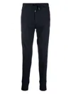 Paul Smith Cotton Lounge Trousers Ribbed Ankles In Blue