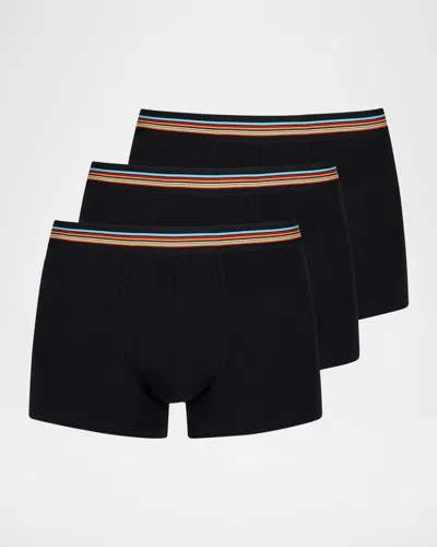 Paul Smith Men's Signature Stripe Waistband 3-pack Boxer Briefs In Black
