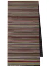 Paul Smith Men Signature Stripe Wool And Silk Scarf In Multi