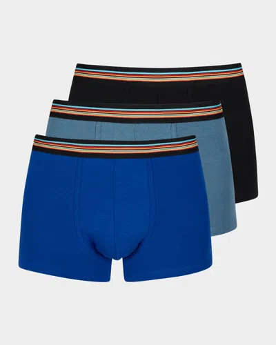 PAUL SMITH MEN'S SIGNATURE TRIM WAISTBAND MULTICOLOR 3-PACK BOXER BRIEFS