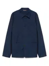 Paul Smith Buttoned Cuffs Collared Jacket With Patch Pockets In Blue