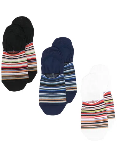 Paul Smith Men Sock 3 Pk Ns Signatr In Multi
