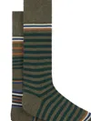 Paul Smith Striped Mid-calf Socks For Men In Black