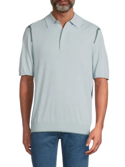 PAUL SMITH MEN'S SOLID KNIT COTTON POLO SHIRT
