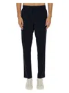 Paul Smith Straight Leg Trousers With Elastic Waistband In Blue