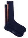 Paul Smith Black Vertical 'artist Stripe' Socks In Navy