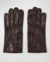 Paul Smith Men's Striped-piping Leather Gloves In 68