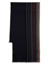 Paul Smith Signature Stripe Wool Scarf In Blue