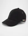 Paul Smith Suede Embroidered Cap Hat In Black