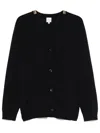 Paul Smith Navy Blue V-neck Wool Cardigan In Black