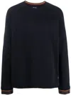 Paul Smith Crewneck Sweater Contrasting Trim In Blue