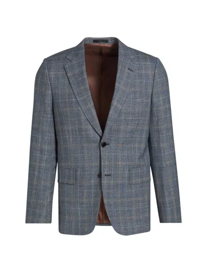 Paul Smith Men's Tailored-fit Wool-silk-linen Jacket In Gray