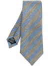 Paul Smith Men Tie 8cm Slub Stripes In Blue