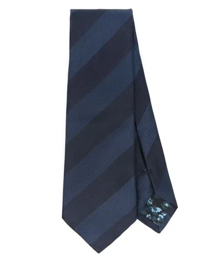 Paul Smith Men Tie 8cm Tonal Stripes Accessories In Blue