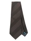 Paul Smith Men Striped Tie 8cm Tonal Stripes In Brown