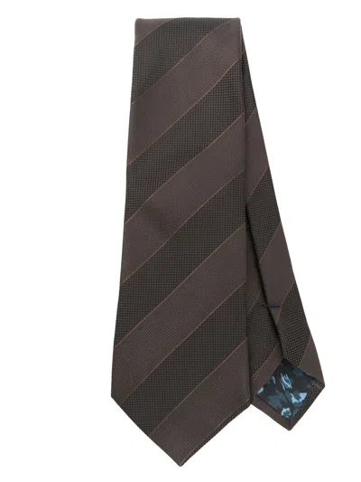 Paul Smith Men Tie 8cm Tonal Stripes By  In Brown