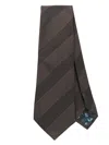Paul Smith Men Striped Tie 8cm Tonal Stripes In Dark Brown