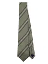 Paul Smith Men Tie Block Stripe Accessories In Green