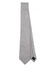 Paul Smith Grey Metallic Textured-stripe Silk Tie