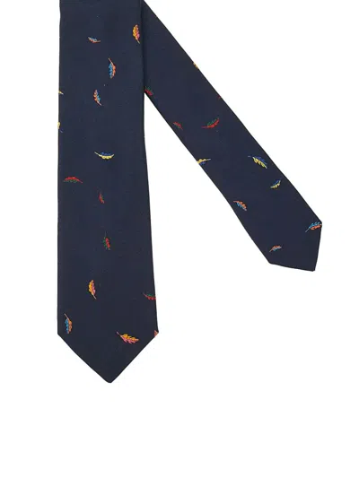 Paul Smith Men Tie Leaf 6 Cm In Blue