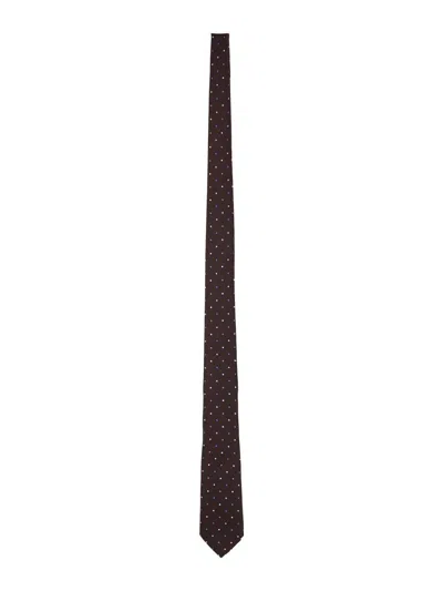 Paul Smith Men Tie Polka 6 Cm In Brown