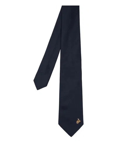 Paul Smith Men Tie Rabbit Plcmt Accessories In Blue