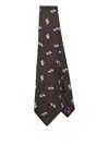 Paul Smith Abstract-pattern Silk Tie In Brown