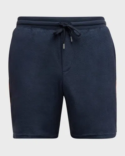 Paul Smith Men's Toweling Side-stripe Shorts In Navy