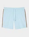 Paul Smith Men's Toweling Side-stripe Shorts In Turquoise