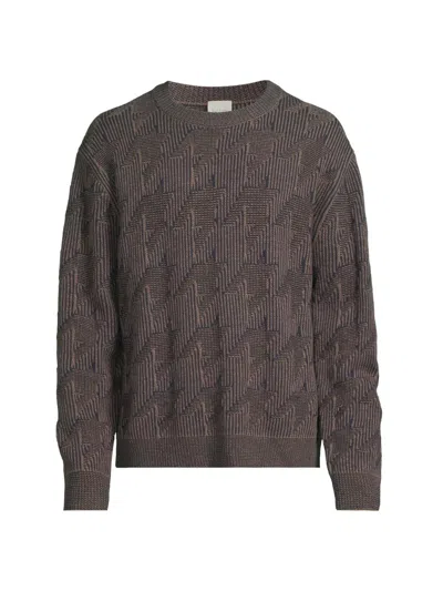 Paul Smith Men's Tribute To Photography Houndstooth Merino Wool Sweater In Brown