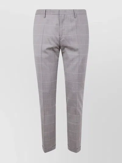 PAUL SMITH MEN'S TROUSERS WITH CHECK PATTERN AND POCKETS