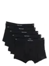 Paul Smith Five-pack Black Organic Cotton Boxer Briefs