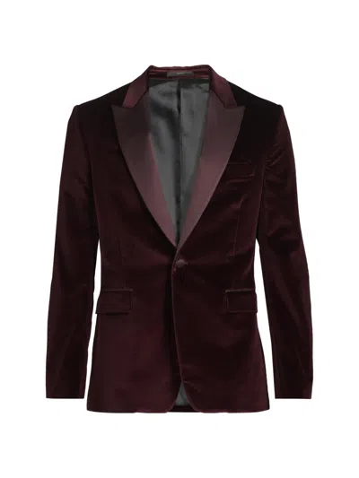 Paul Smith Men's Velvet One-button Jacket In Red