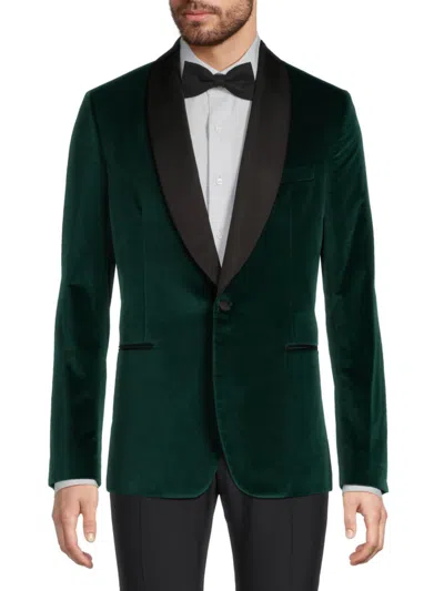 Paul Smith Men's Velvet Shawl-collar Blazer In Green
