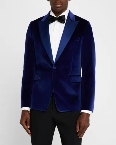 Paul Smith Men's Velvet Single-button Evening Jacket In White