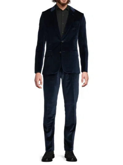 Paul Smith Men's Velvet Tailored-fit Suit In Blue